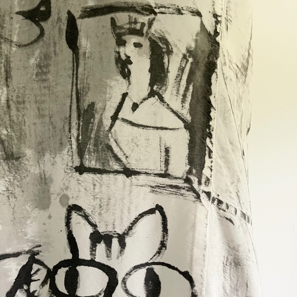 Skifo Handpainted Cat Hi-Lo Tunic Dress, Unique Feline Graphic ~ OS - Picture 8 of 10